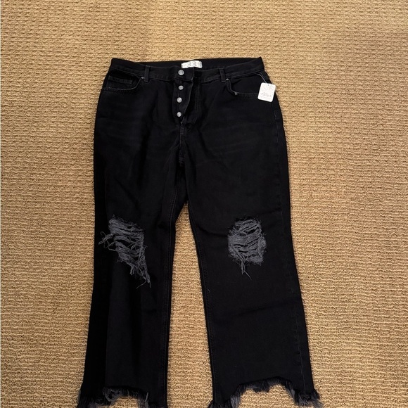 Free People Maggie Mid-Rise Straight-Leg Jeans size 31 SHORT NWT - Picture 2 of 6